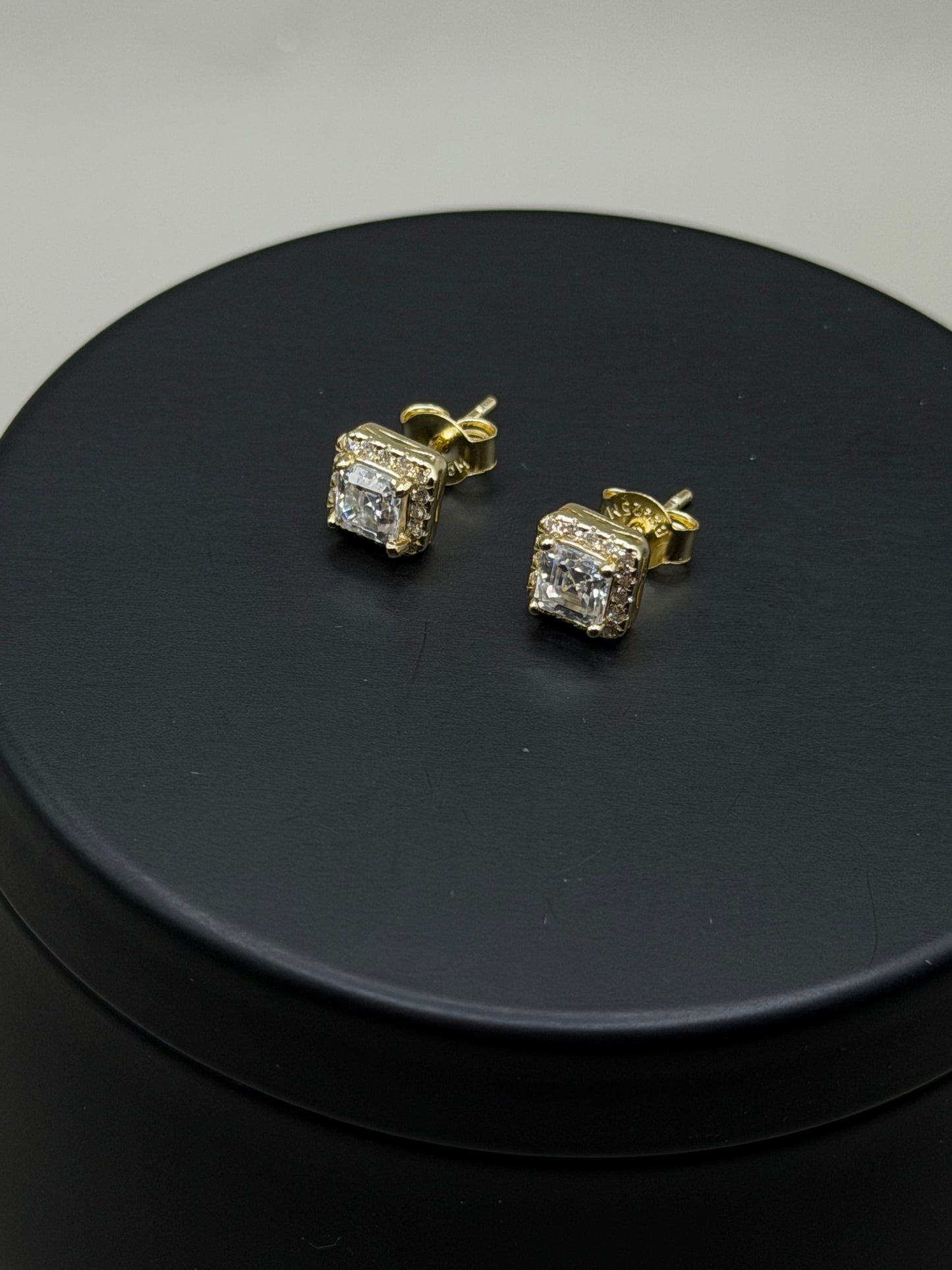 Moissanite Halo Stud Earrings – 925 Sterling Silver (Gold Plated) | 0.93 CTW | VVS/D Color