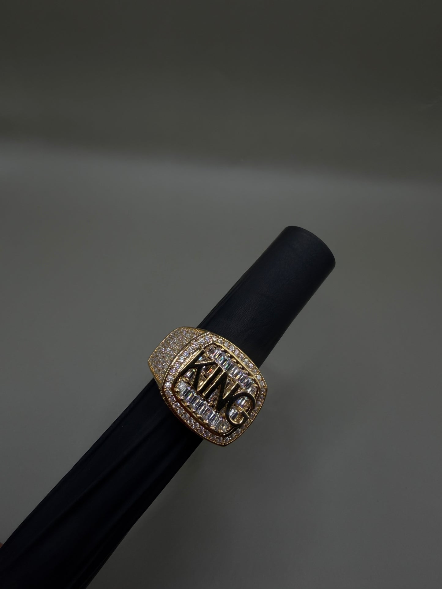“KING” Moissanite Statement Ring Size 10– 925 Sterling Silver | Gold Finish | 7.98 CTW