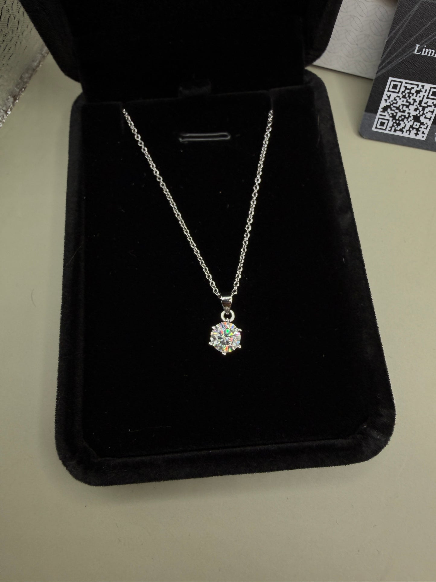 1ct D Color Moissanite Solitaire Pendant Necklace – GRA Certified | Round Brilliant | 925 Sterling Silver