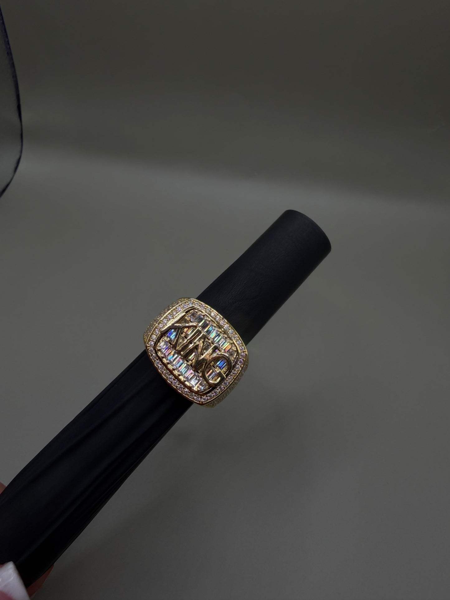 “KING” Moissanite Statement Ring Size 10– 925 Sterling Silver | Gold Finish | 7.98 CTW