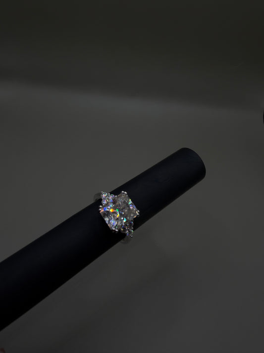 Radiant Cut Moissanite Ring – 925 Sterling Silver | 5.40 CTW | Size 8 | VVS/D Color