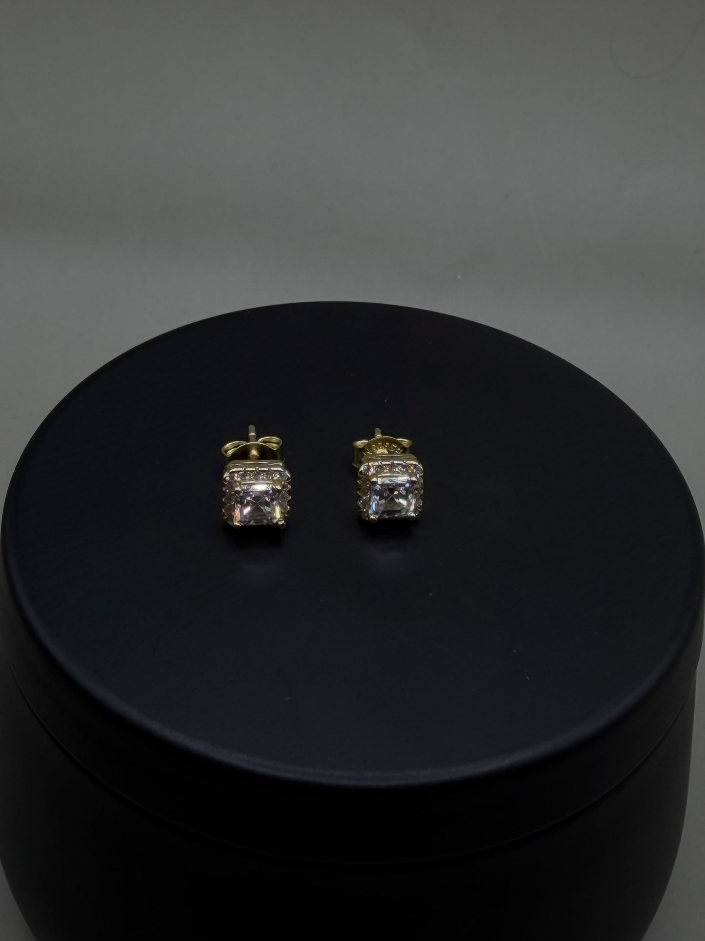 Moissanite Halo Stud Earrings – 925 Sterling Silver (Gold Plated) | 0.93 CTW | VVS/D Color