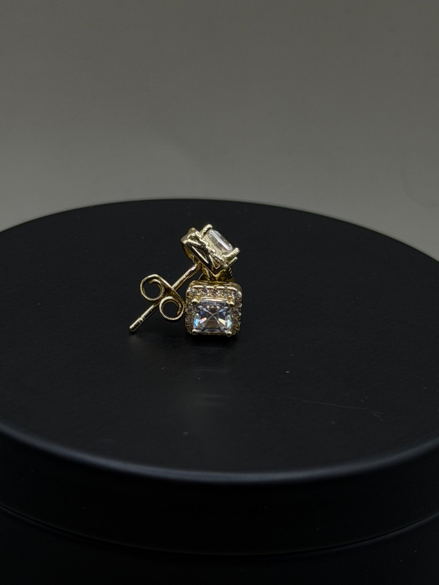 Moissanite Halo Stud Earrings – 925 Sterling Silver (Gold Plated) | 0.93 CTW | VVS/D Color
