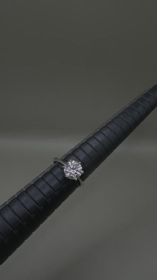 2.00CT Moissanite Solitaire Ring – 925 Sterling Silver VVS D Color (Size 7)