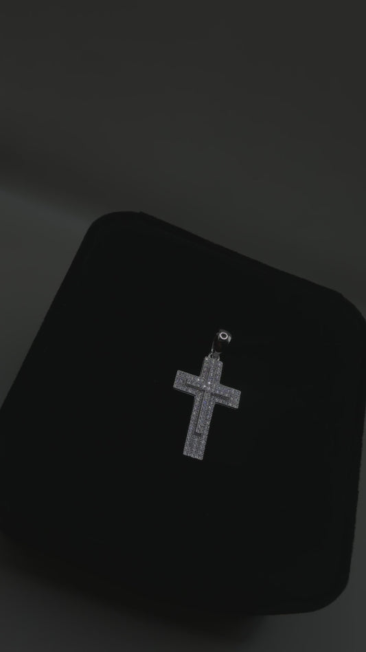 0.55CT Moissanite Cross Pendant – 925 Sterling Silver VVS D Color
