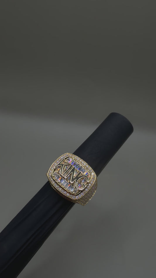 “KING” Moissanite Statement Ring Size 10– 925 Sterling Silver | Gold Finish | 7.98 CTW
